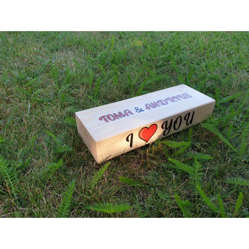 I love you - medinė plyta